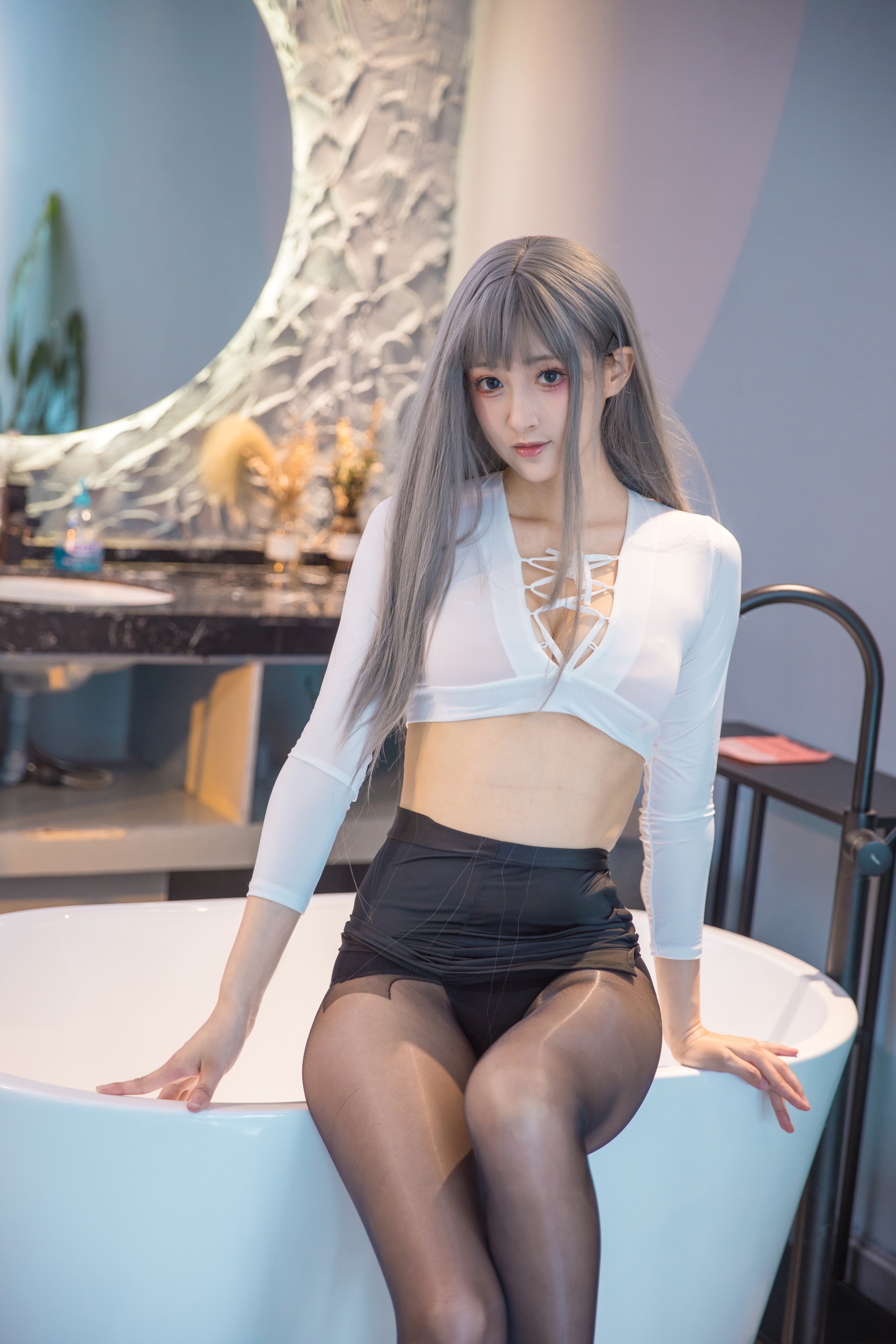 图片[1]-冬马路纱 – NO.010 浴缸湿身黑丝[24P]-XikXak